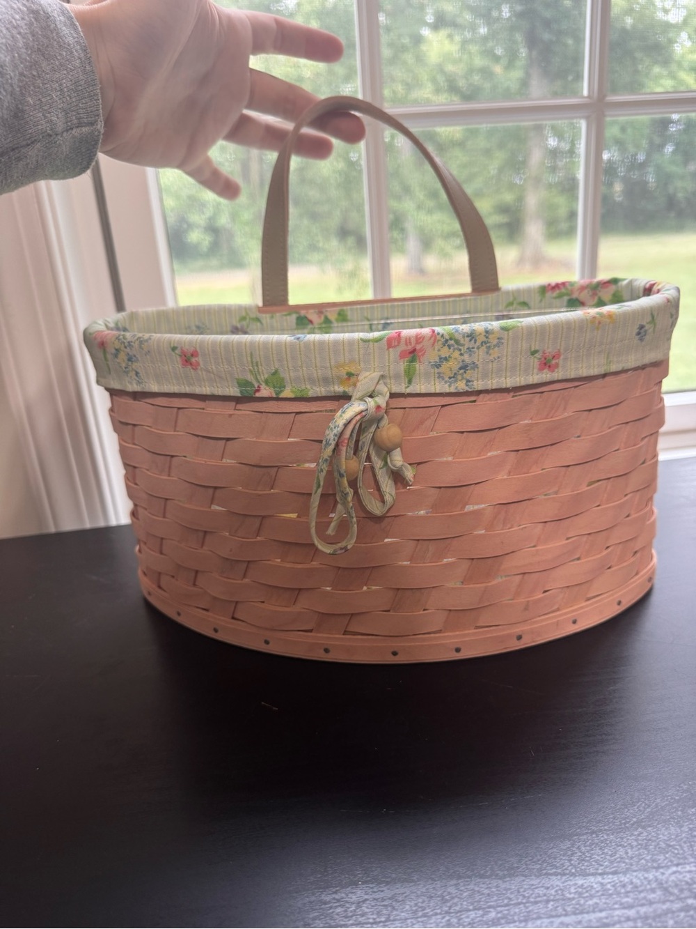 Rare longaberger pink scallop basket